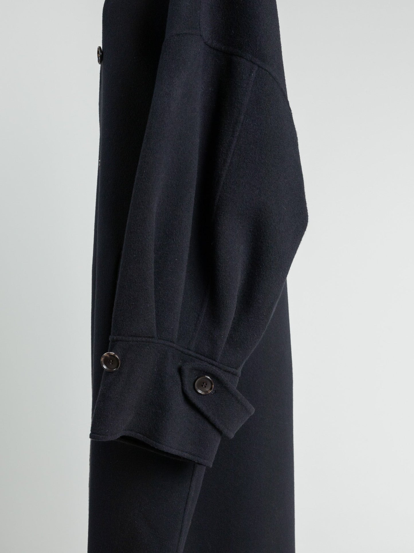 Gabriella/long oval coat (BLACK/GRAY)