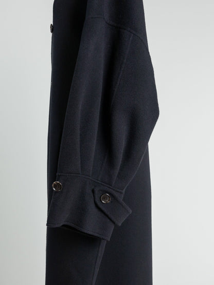 Gabriella/long oval coat　(BLACK/GRAY)