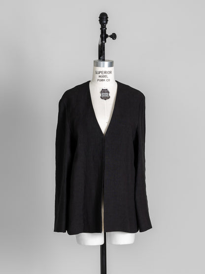 Patricia / floating linen jacket (sand/carbon)