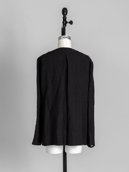 Patricia / floating linen jacket (sand/carbon)