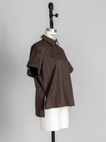 Bridget / half sleeve blouse(sugar/sesame/chocolate)