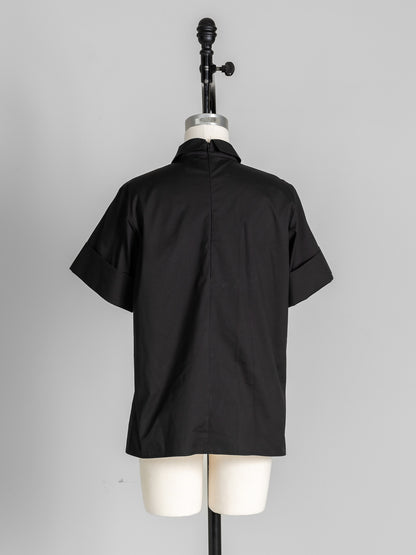 Bridget / half sleeve blouse(sugar/sesame/chocolate)