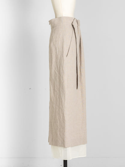 Nina / squeeze linen skirt (sand/carbon/cloud)