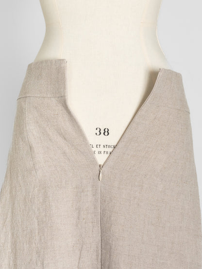 Nina / squeeze linen skirt (sand/carbon/cloud)