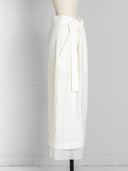 Nina / squeeze linen skirt (sand/carbon/cloud)