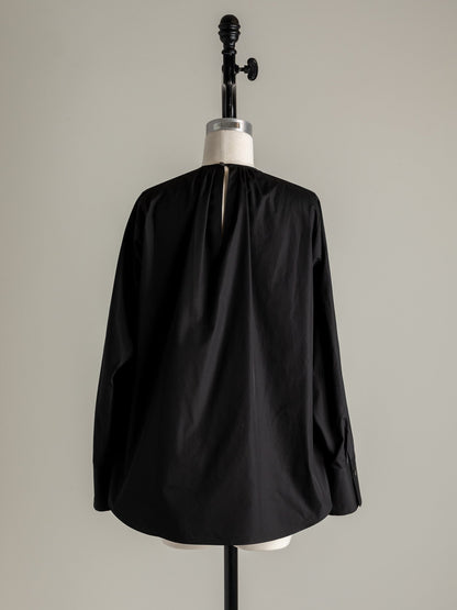Hope / deres thomas maison cotton drape blouse （BLACK/OFF-WHITE）