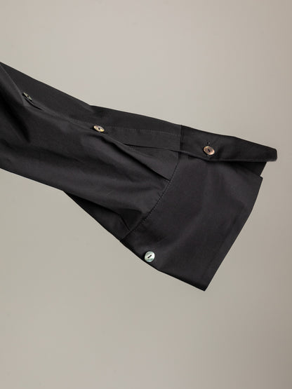 【予約販売】Hope / deres thomas maison cotton drape blouse （BLACK/OFF-WHITE）