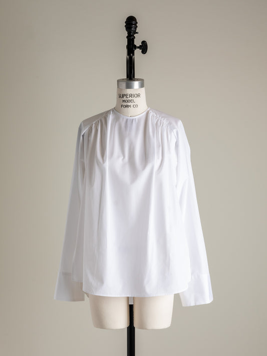 【予約販売】Hope / deres thomas maison cotton drape blouse （BLACK/OFF-WHITE）