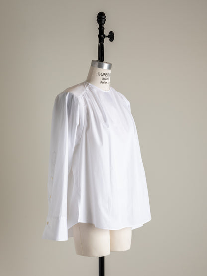 【予約販売】Hope / deres thomas maison cotton drape blouse （BLACK/OFF-WHITE）