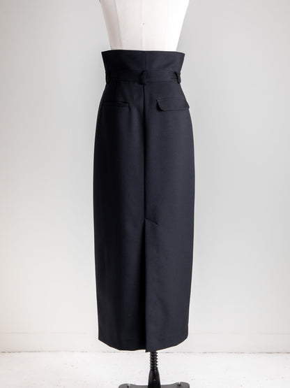 【予約販売】Greta / first step skirt （BLACK/OFF-WHITE)