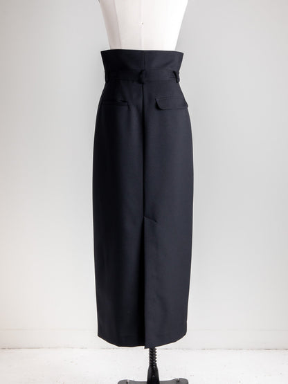 Greta / first step skirt （BLACK/OFF-WHITE)