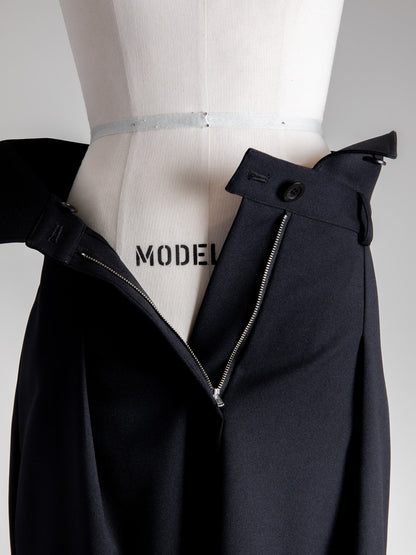 Greta / first step skirt （BLACK/OFF-WHITE)