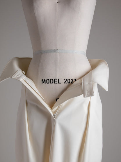 Greta / first step skirt （BLACK/OFF-WHITE)