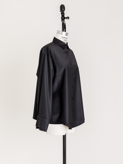 Mariela/double layered shirt jacket Black