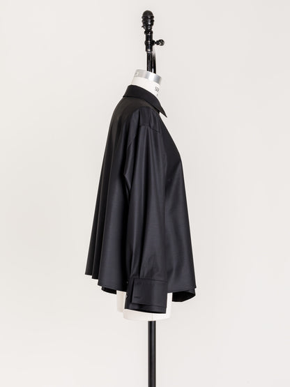 Mariela/double layered shirt jacket Black