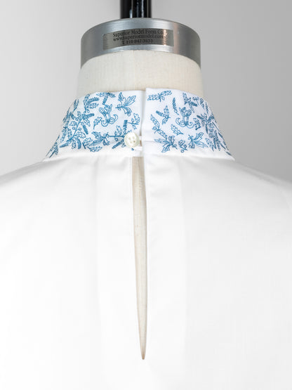 【予約販売】Valentina / blooming embroidery blouse (NAVY×NAVY / WHITE×SMORKY BLUE)