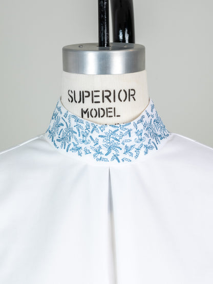 【予約販売】Valentina / blooming embroidery blouse (NAVY×NAVY / WHITE×SMORKY BLUE)