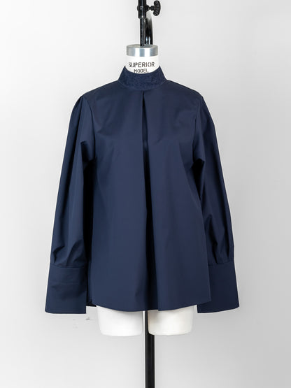 【予約販売】Valentina / blooming embroidery blouse (NAVY×NAVY / WHITE×SMORKY BLUE)