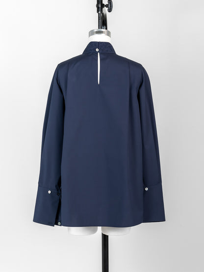 【予約販売】Valentina / blooming embroidery blouse (NAVY×NAVY / WHITE×SMORKY BLUE)