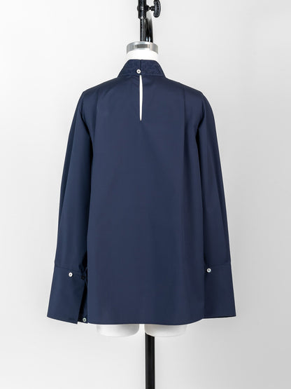 Valentina / blooming embroidery blouse (NAVY×NAVY / WHITE×SMORKY BLUE)