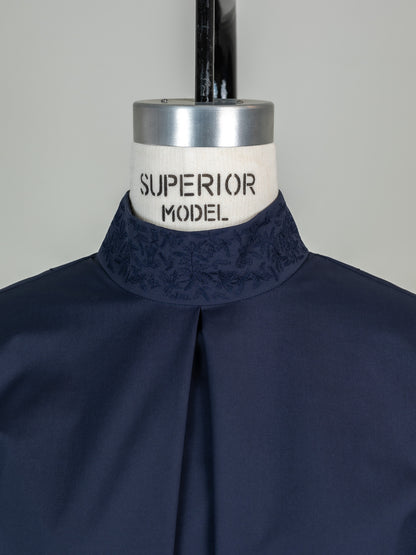 【予約販売】Valentina / blooming embroidery blouse (NAVY×NAVY / WHITE×SMORKY BLUE)