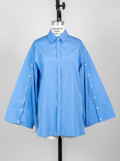 【予約販売】Mia / deres thomas mason 6way sleeve shirt  (STRIPE/ INDIGO / CLEAR BLUE)