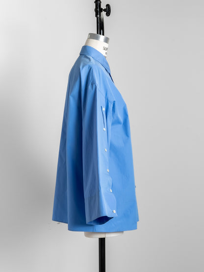 【予約販売】Mia / deres thomas mason 6way sleeve shirt  (STRIPE/ INDIGO / CLEAR BLUE)