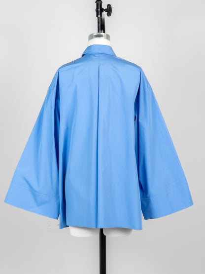 【予約販売】Mia / deres thomas mason 6way sleeve shirt  (STRIPE/ INDIGO / CLEAR BLUE)