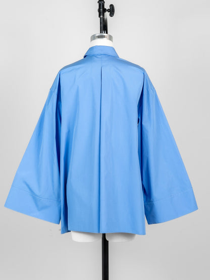Mia / deres thomas mason 6way sleeve shirt  (STRIPE/ INDIGO / CLEAR BLUE)