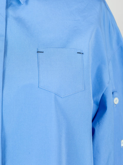 【予約販売】Mia / deres thomas mason 6way sleeve shirt  (STRIPE/ INDIGO / CLEAR BLUE)