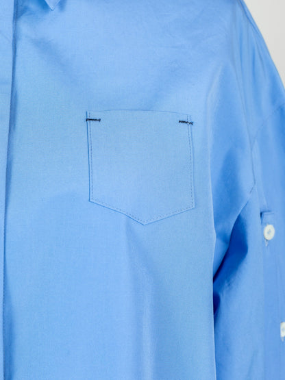 Mia / deres thomas mason 6way sleeve shirt  (STRIPE/ INDIGO / CLEAR BLUE)