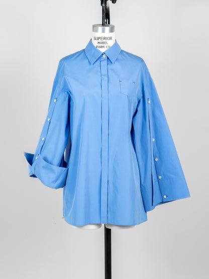 【予約販売】Mia / deres thomas mason 6way sleeve shirt  (STRIPE/ INDIGO / CLEAR BLUE)