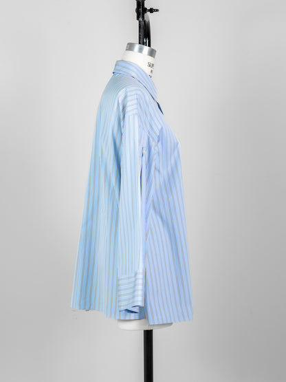 【予約販売】Mia / deres thomas mason 6way sleeve shirt  (STRIPE/ INDIGO / CLEAR BLUE)