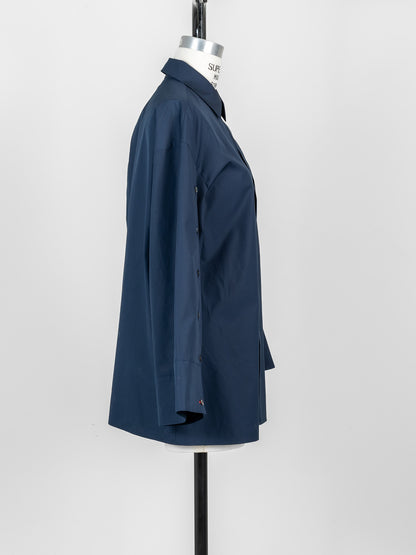【予約販売】Mia / deres thomas mason 6way sleeve shirt  (STRIPE/ INDIGO / CLEAR BLUE)