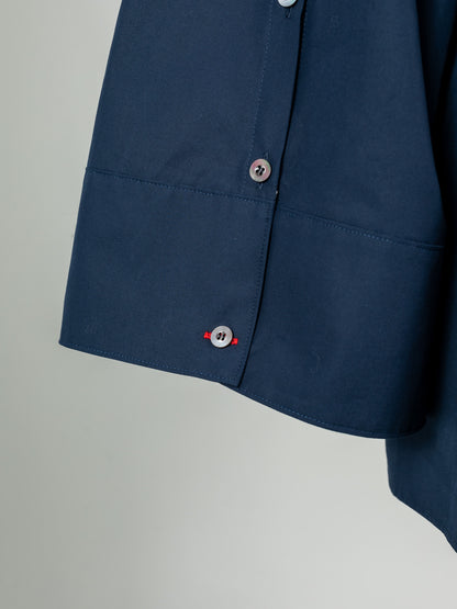 【予約販売】Mia / deres thomas mason 6way sleeve shirt  (STRIPE/ INDIGO / CLEAR BLUE)