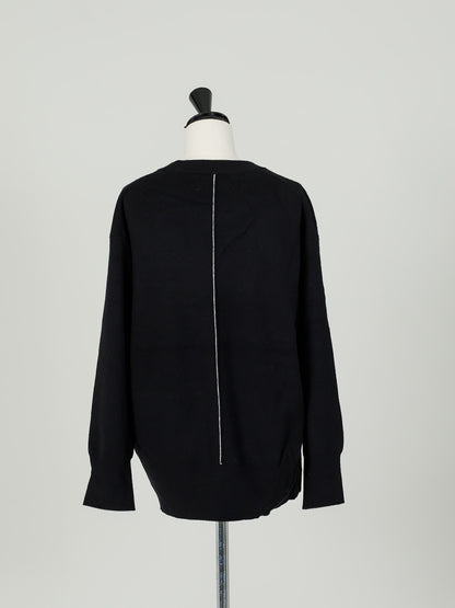 Kalyn/back line crew neck sweater