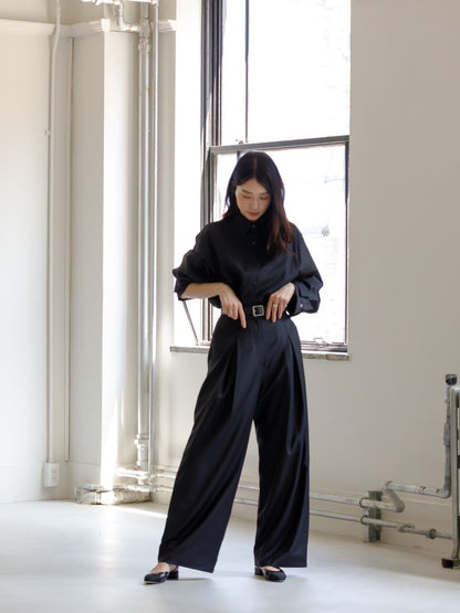 Mariela/double layered shirt jacket Black