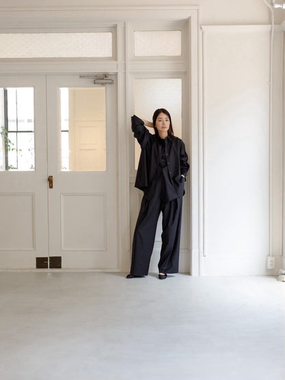Mariela/double layered shirt jacket Black