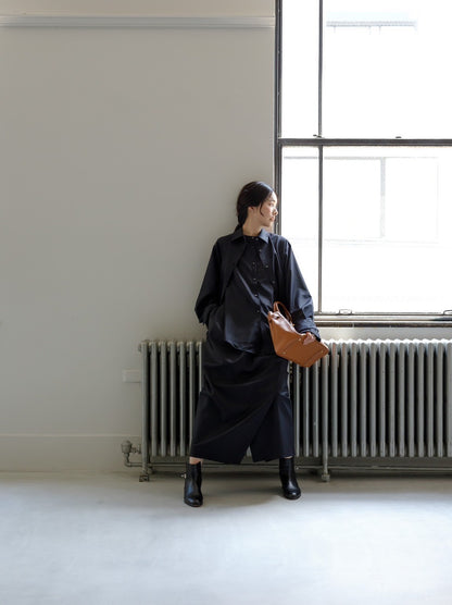 Mariela/double layered shirt jacket Black