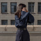 Mia / deres thomas mason 6way sleeve shirt  (STRIPE/ INDIGO / CLEAR BLUE)