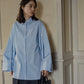 Mia / deres thomas mason 6way sleeve shirt  (STRIPE/ INDIGO / CLEAR BLUE)