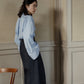 Mia / deres thomas mason 6way sleeve shirt  (STRIPE/ INDIGO / CLEAR BLUE)