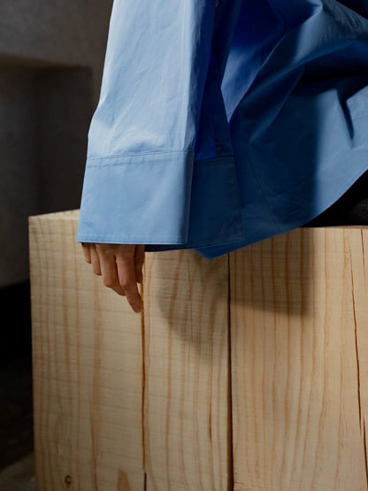 Mia / deres thomas mason 6way sleeve shirt  (STRIPE/ INDIGO / CLEAR BLUE)
