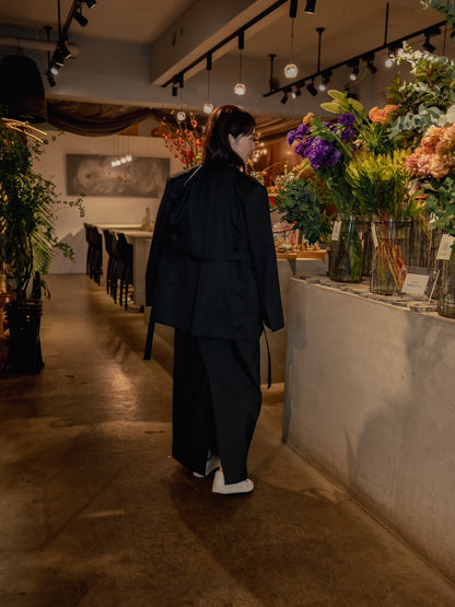 【予約販売】Greta / first step skirt （BLACK/OFF-WHITE)