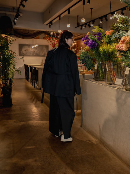 Greta / first step skirt （BLACK/OFF-WHITE)