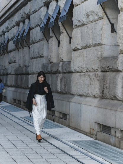 【予約販売】Greta / first step skirt （BLACK/OFF-WHITE)