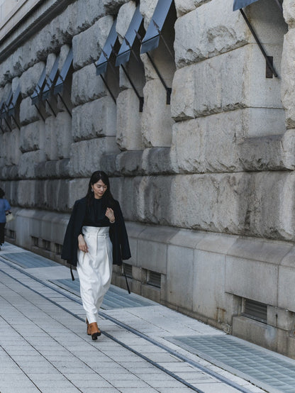 Greta / first step skirt （BLACK/OFF-WHITE)