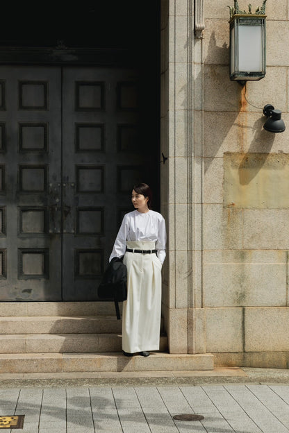 Greta / first step skirt （BLACK/OFF-WHITE)