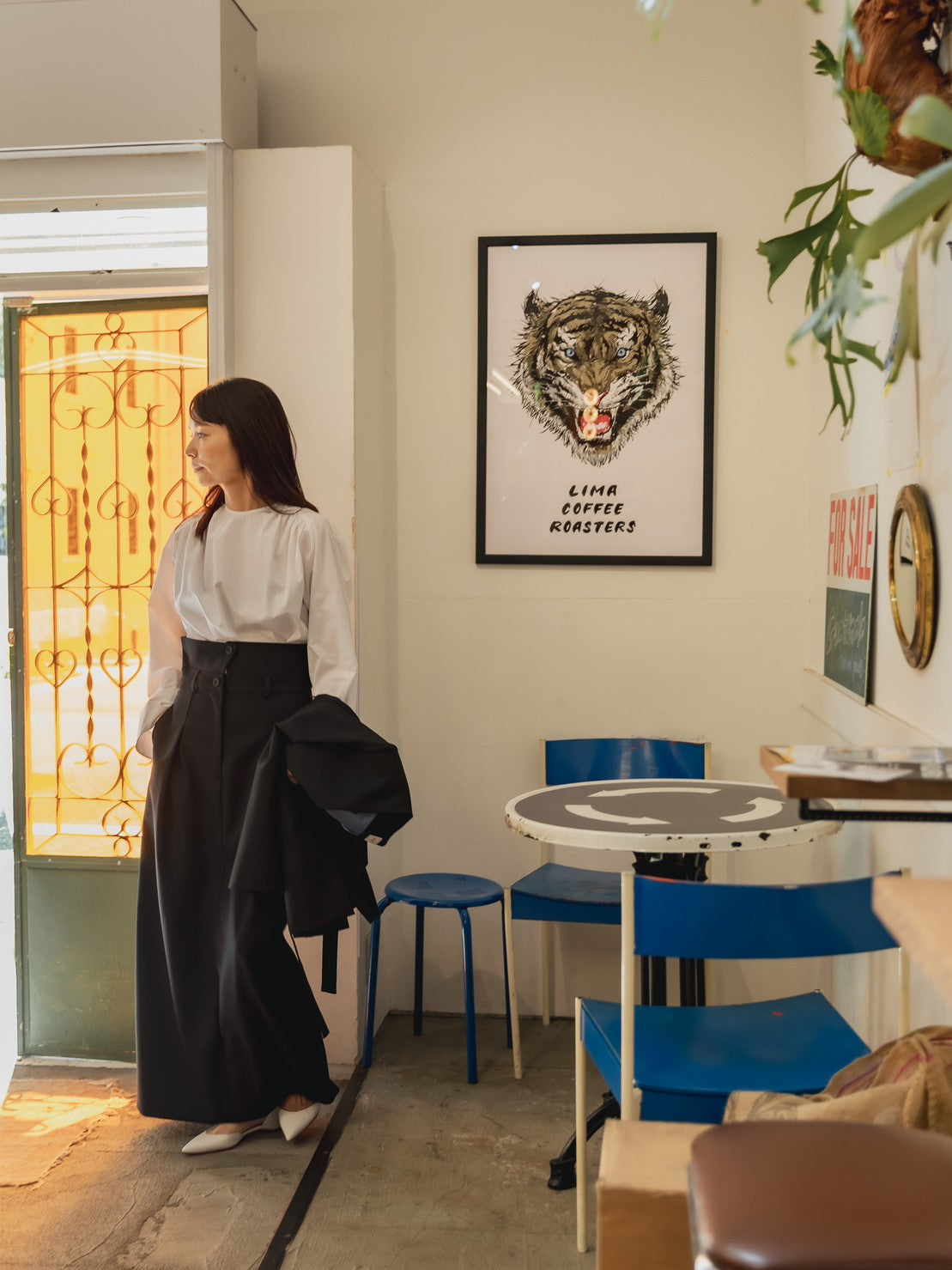 Greta / first step skirt (BLACK/OFF-WHITE)