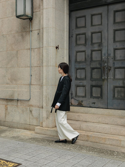 【予約販売】Greta / first step skirt （BLACK/OFF-WHITE)